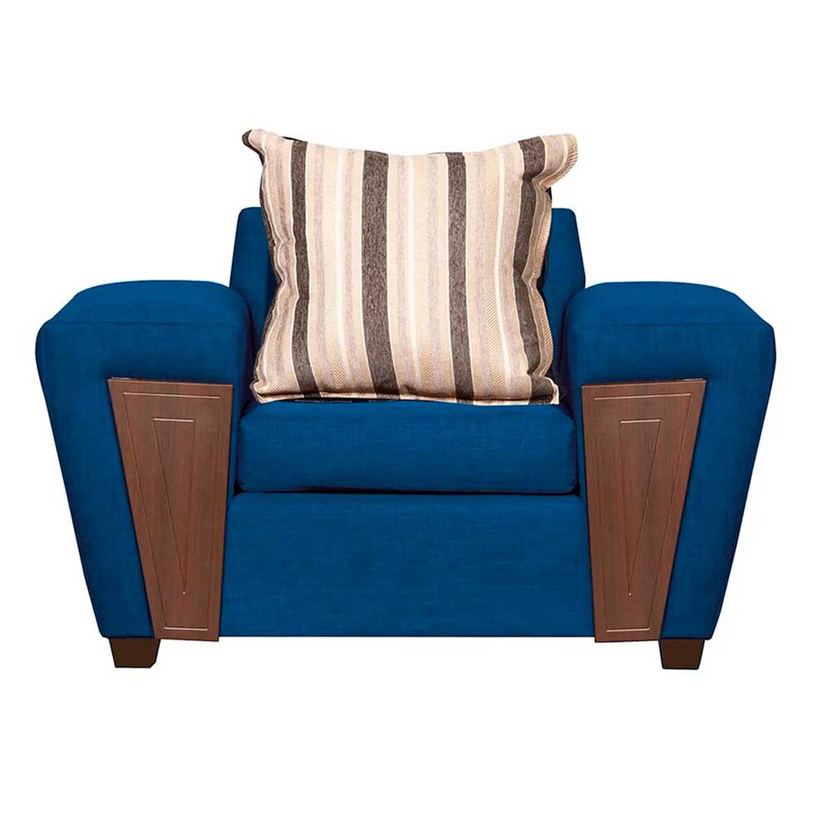 Juego de Living Ruzam Mobel Creta Sof&aacute; 3 Cuerpos + Dos Sillones 1 Cuerpo Lino Azul