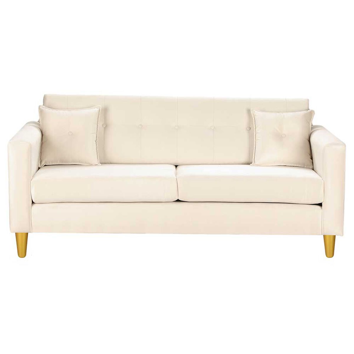 Juego de Living Bodevir New Retro Felpa 01 Sof&aacute; 3 Cuerpos + Dos Pouf 1 Cuerpo Crudo&nbsp;