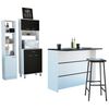 Combo Mueble Microondas + Barra de Cocina + Optimizador TuHome Kitchen Wenge Blanco