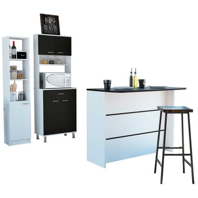 Imagen 2 del producto Combo Mueble Microondas + Barra de Cocina + Optimizador TuHome Kitchen Wenge Blanco