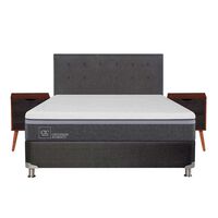 Box Spring CIC 2 Plazas Ortopedic Advance + Respaldo + 2 Veladores Eufrates