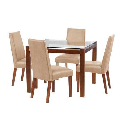 Juego de Comedor Latam Home Barcelona 4 Sillas Beige