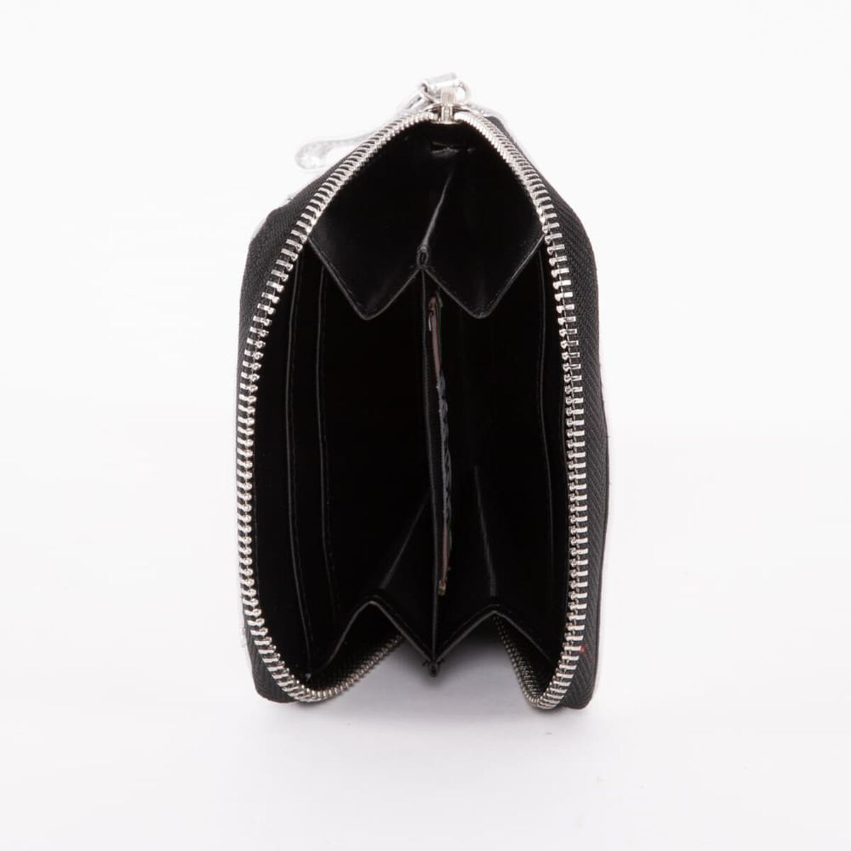 Billetera Metalica Plateada Eco Cuero Mujer Fiorucci