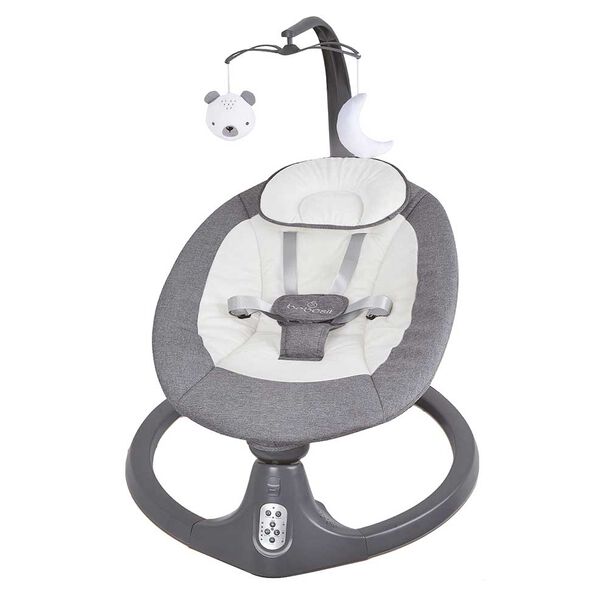 Silla Nido Bebe Mecedora Baby Swing con Bluetooth Gris Bebesit