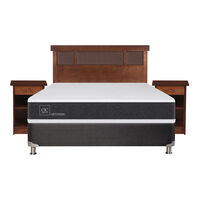 Box Spring CIC 2 Plazas New Ortopedic + Respaldo + 2 Veladores New Dublin