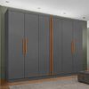 Closet Di Poretti Design Titanium 6 Puertas 4 Cajones Gris