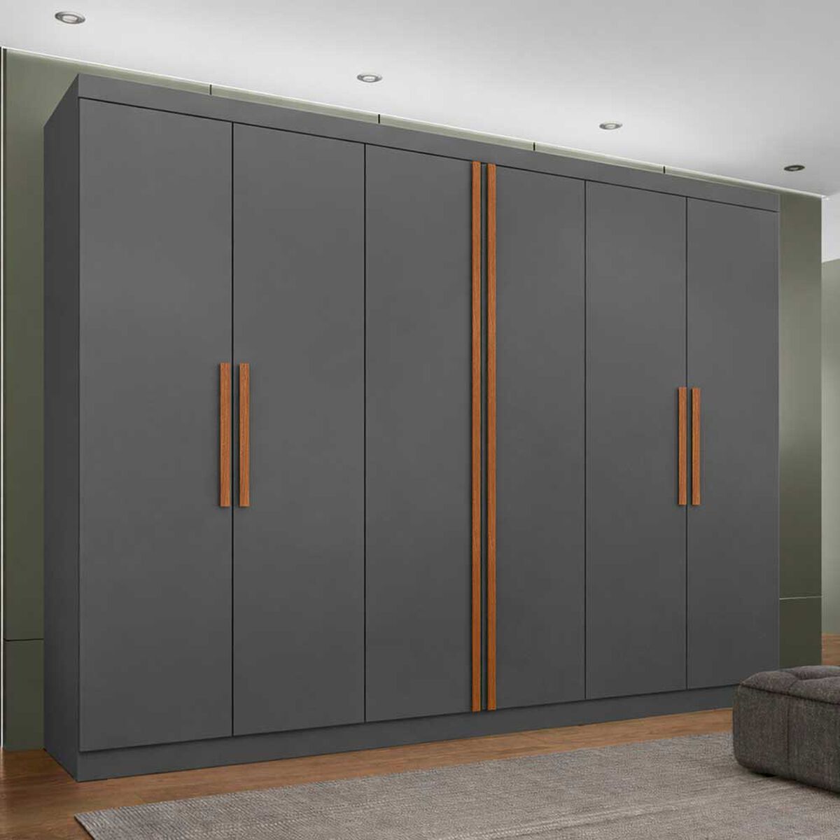 Closet Di Poretti Design Titanium 6 Puertas 4 Cajones Gris