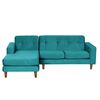 Sofá Seccional Izquierdo Latam Home Salermo Tela Velvet 3 Cuerpos Turquesa