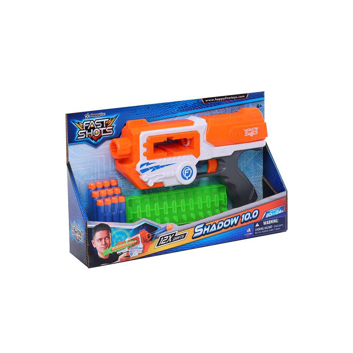 Set Lanzador, 12 Dardos Foam Happy Line