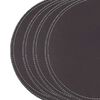 Set 4 Individuales Doral Eco Cuero Redondo 38 cm Negro