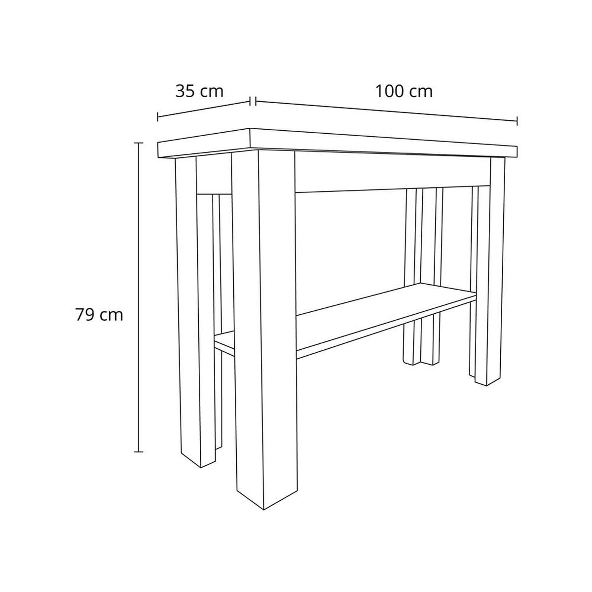 Mesa de Arrimo Living Factory Teka Nogal