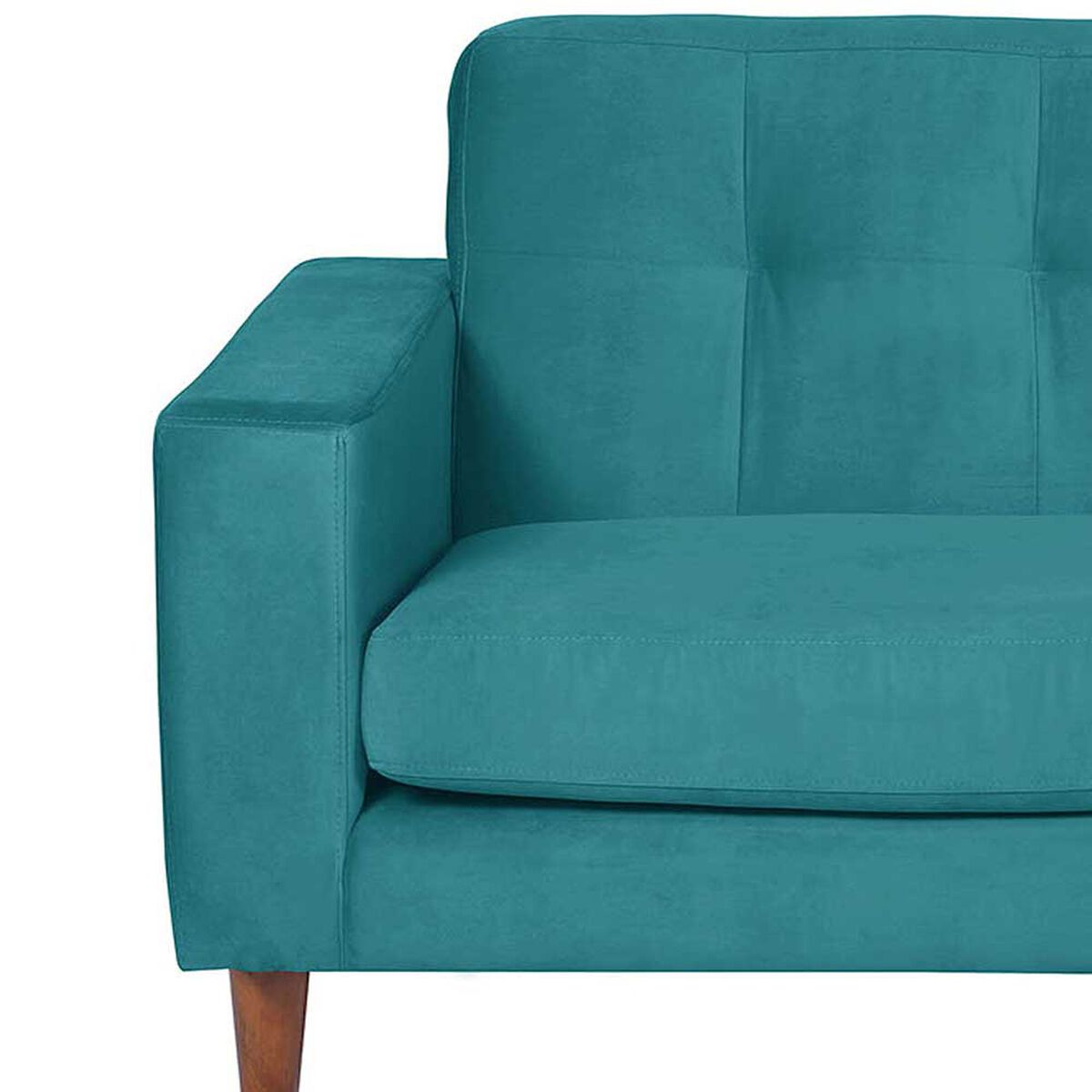 Sofá Seccional Derecho Latam Home Salermo Tela Velvet 3 Cuerpos Turquesa