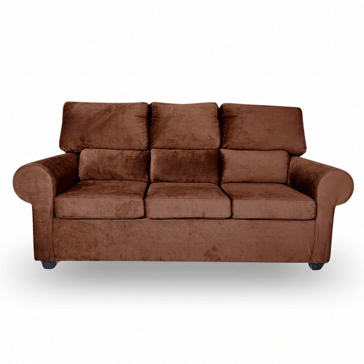 Sof&aacute; Muebles MPR Boston 3 Cuerpos + 2 Pouf Caf&eacute;