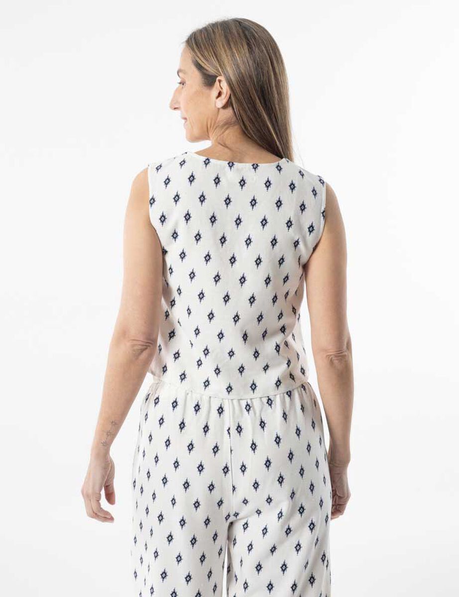 Blusa Lino Sin Mangas Mujer Portman Club
