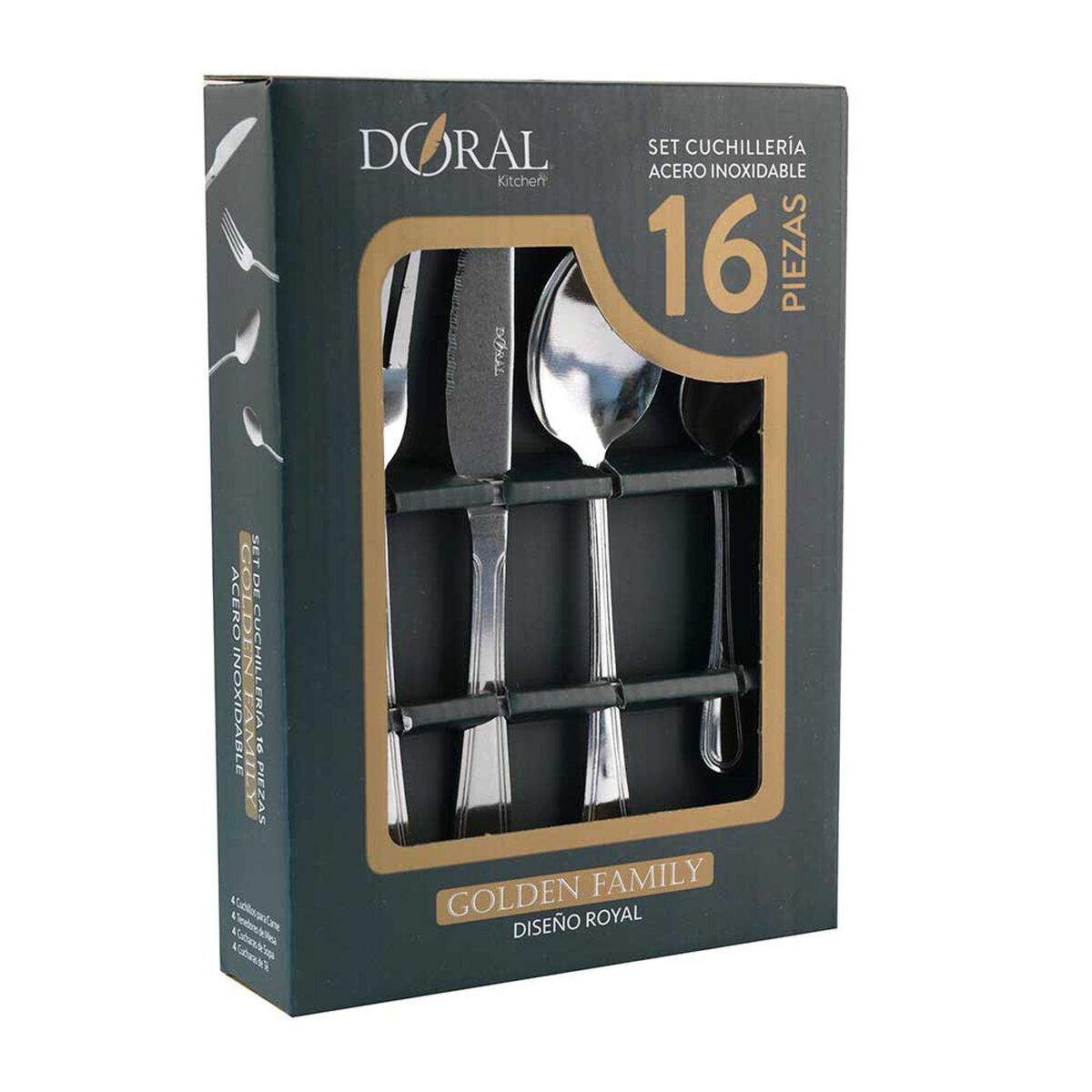 Set Cuchilleria Doral 16 Piezas Royal Golden Family