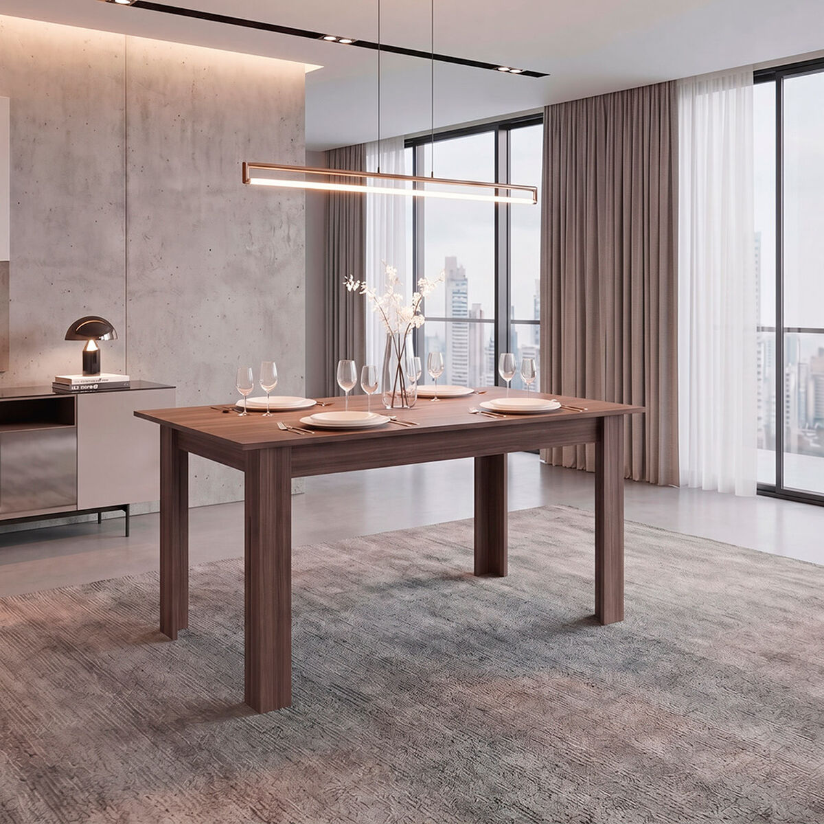 Mesa de Comedor Tuhome Portofino Avellana