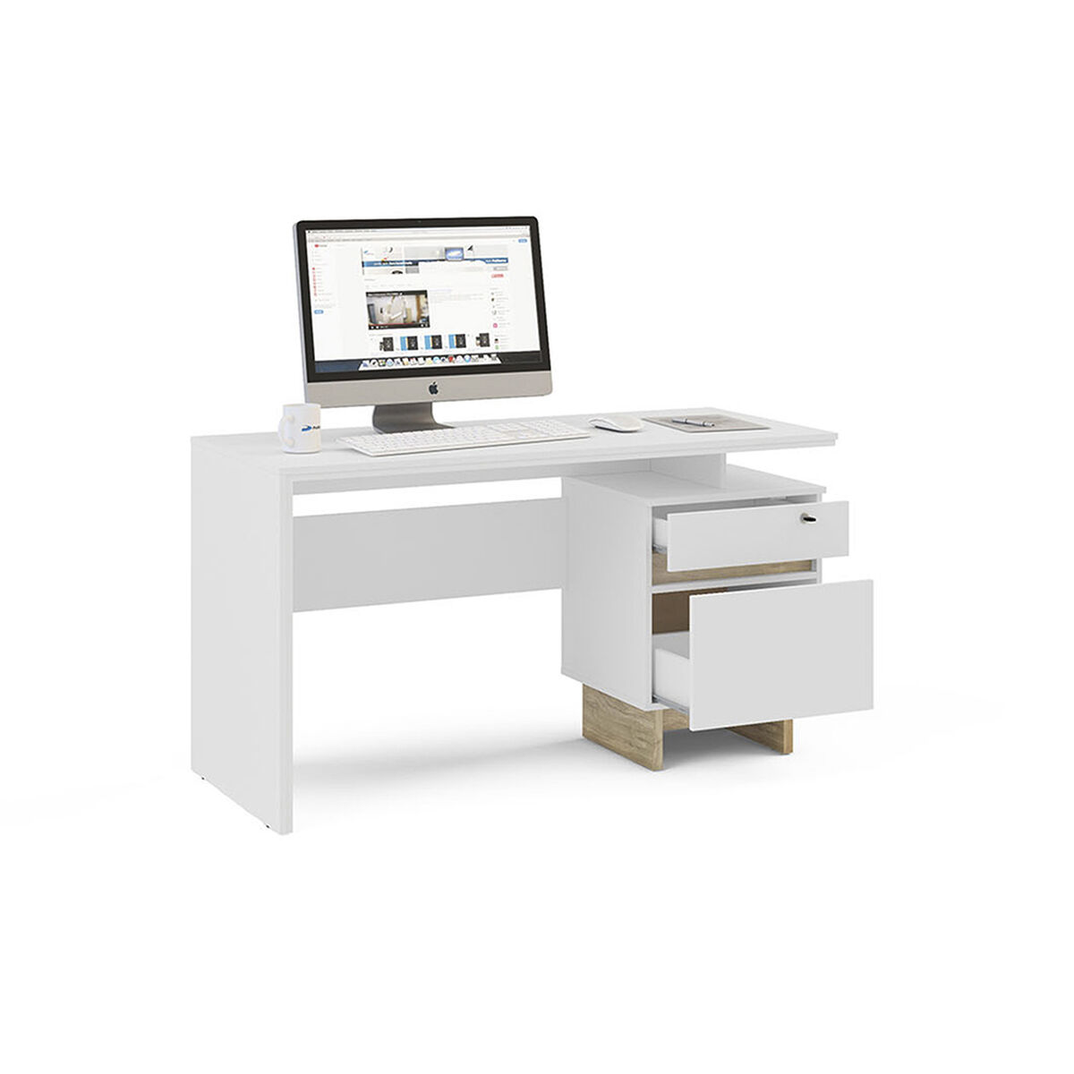 Escritorio Vekkahome Lost 2 Cajones Blanco