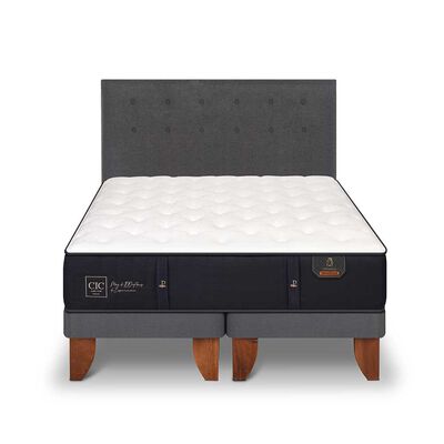 Cama Europea CIC Base Dividida 2 Plazas Premium + Respaldo Eufrates