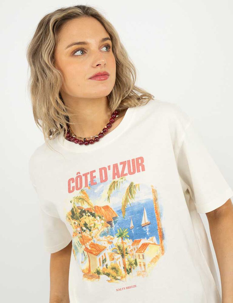 Polera Con Estampado Manga Corta Mujer Icono