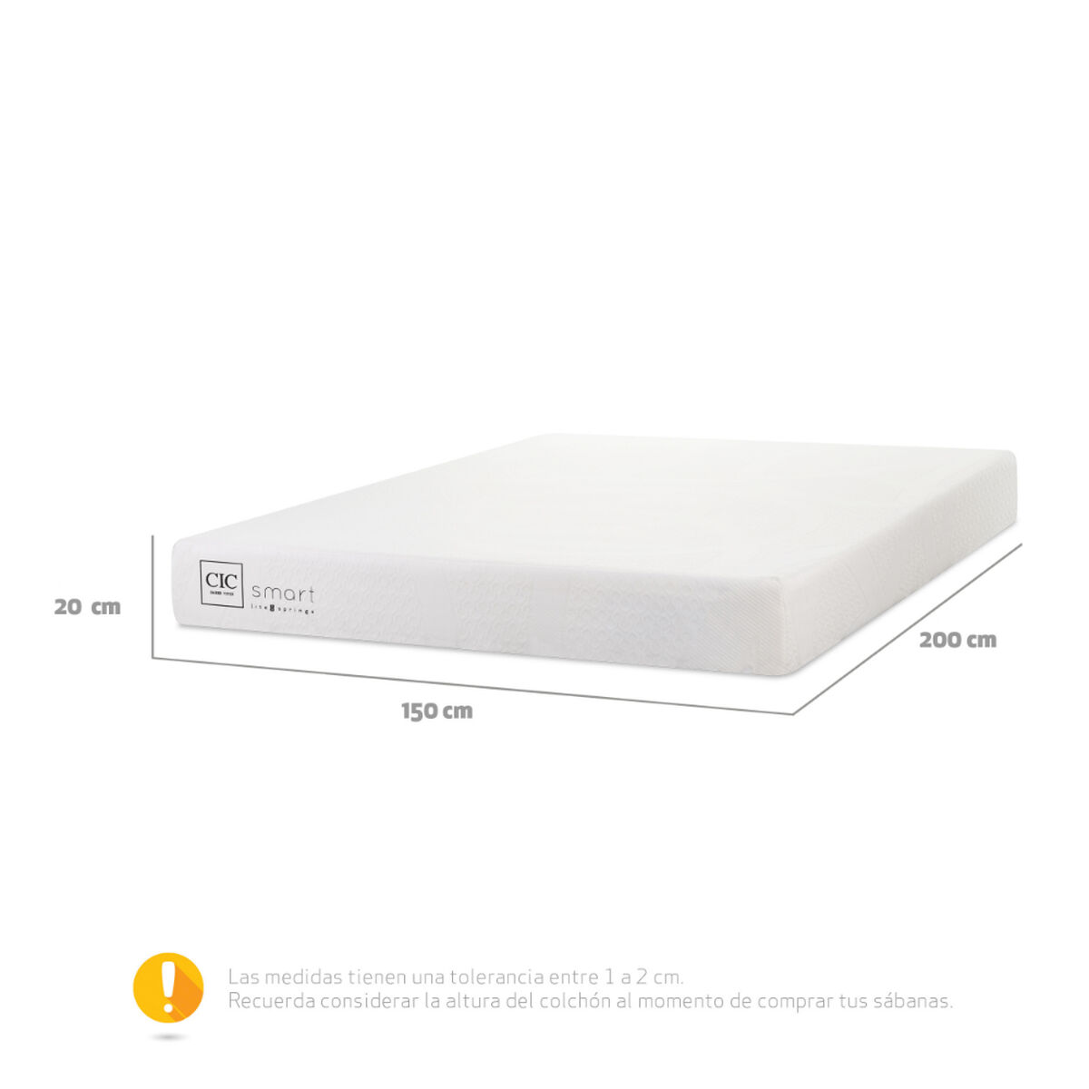 Colch&oacute;n CIC 150 x 200 cm Smart Lite Spring