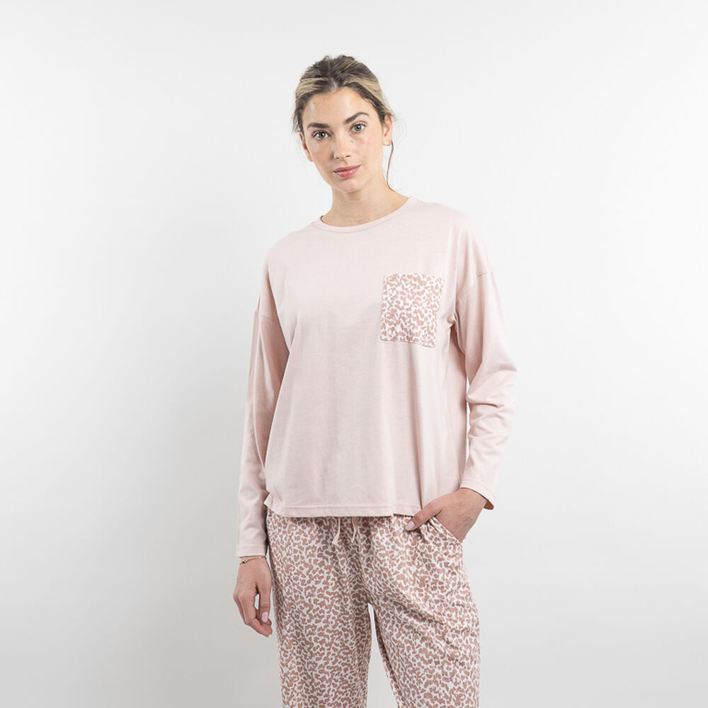 Pijama Manga Larga Animal Print Jersey Mujer Zibel