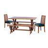 Juego de Comedor Latam Home Sevilla Tenerife 2 Sillas + 2 Bancas Velvet Azul Petr&oacute;leo