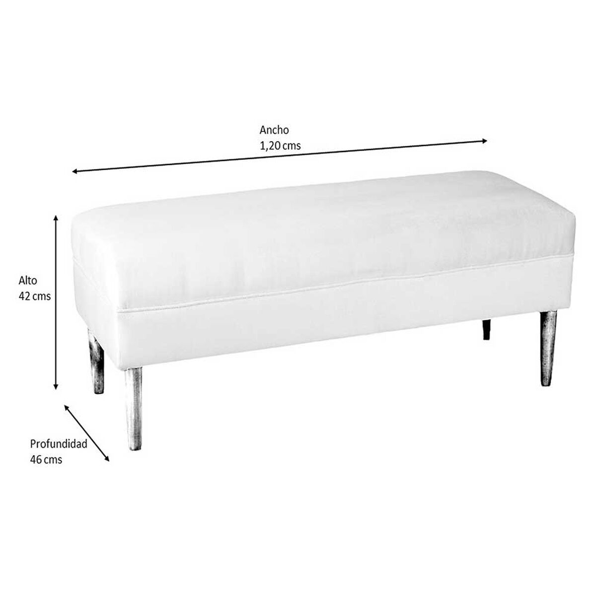 Banqueta Bodevir Provenza Felpa 04 Negro 