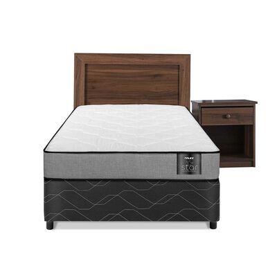 Imagen 2 del producto Cama Americana Flex 1 Plaza Star + Respaldo + Velador Asturias