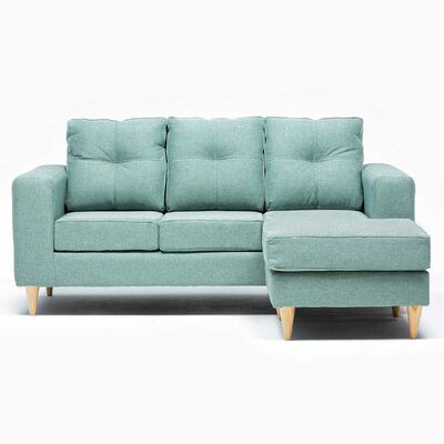 Sofá Seccional Kea Infinity Tela 3 Cuerpos Verde