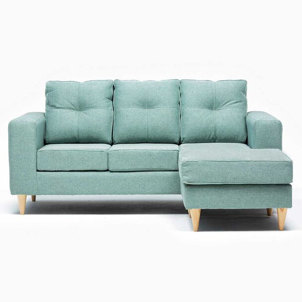 Sofá Seccional Kea Infinity Tela 3 Cuerpos Verde