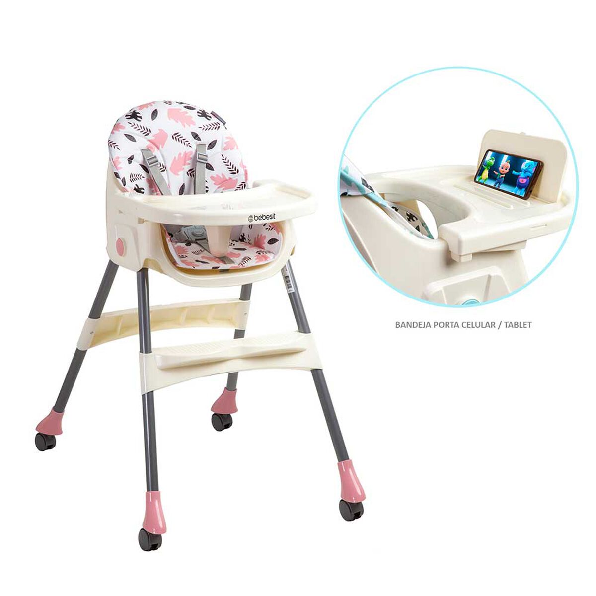Silla Comer Rosada Bebesit