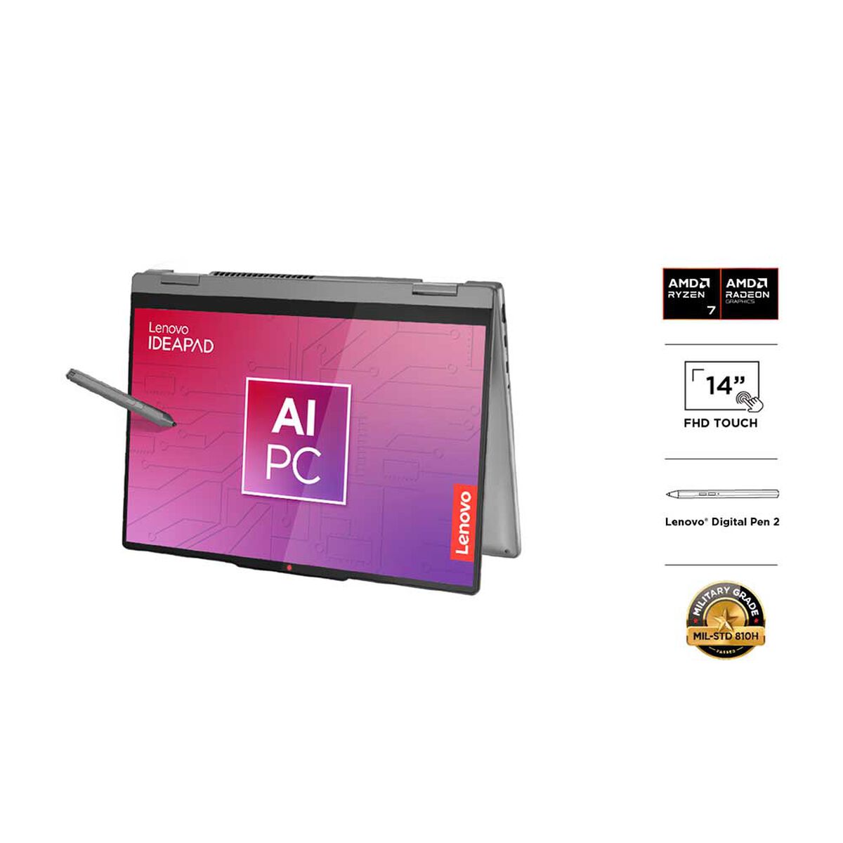 Notebook Lenovo 83DR0038CL Ryzen 7 16GB 512GB 14"