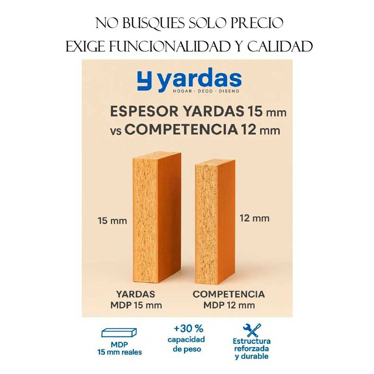 Closet Yardas Leticia 3 Puertas 2 Cajones Arena