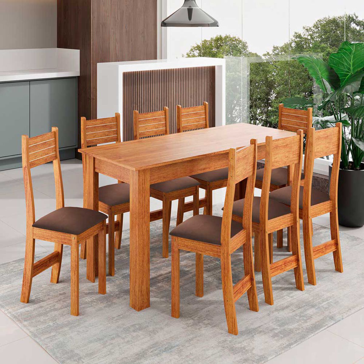 Juego de Comedor Altavision Tomas 8 Sillas Café