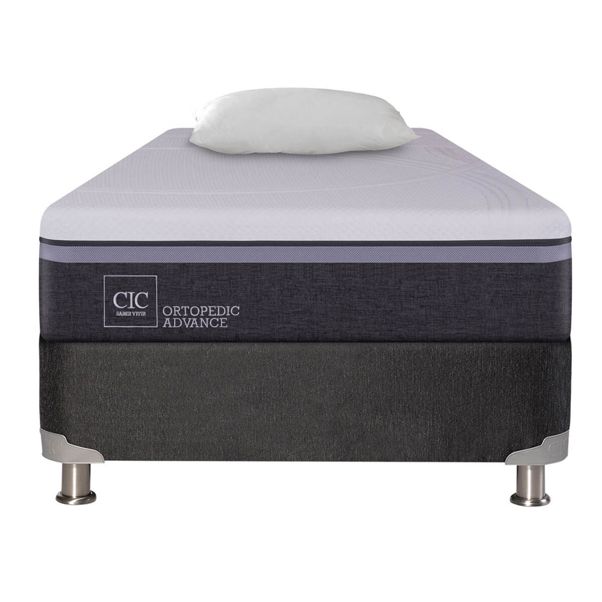 Box Spring CIC 1,5 Plazas Ortopedic Advance + Almohada