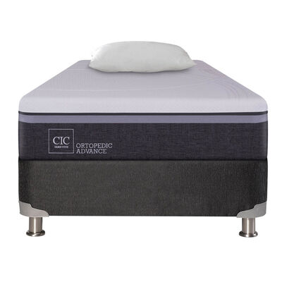 Box Spring CIC 1,5 Plazas Ortopedic Advance + Almohada