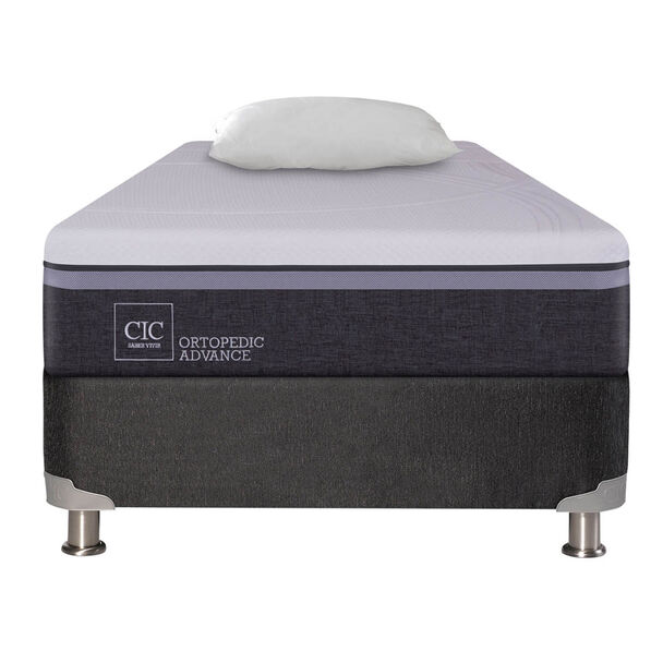 Box Spring CIC 1,5 Plazas Ortopedic Advance + Almohada