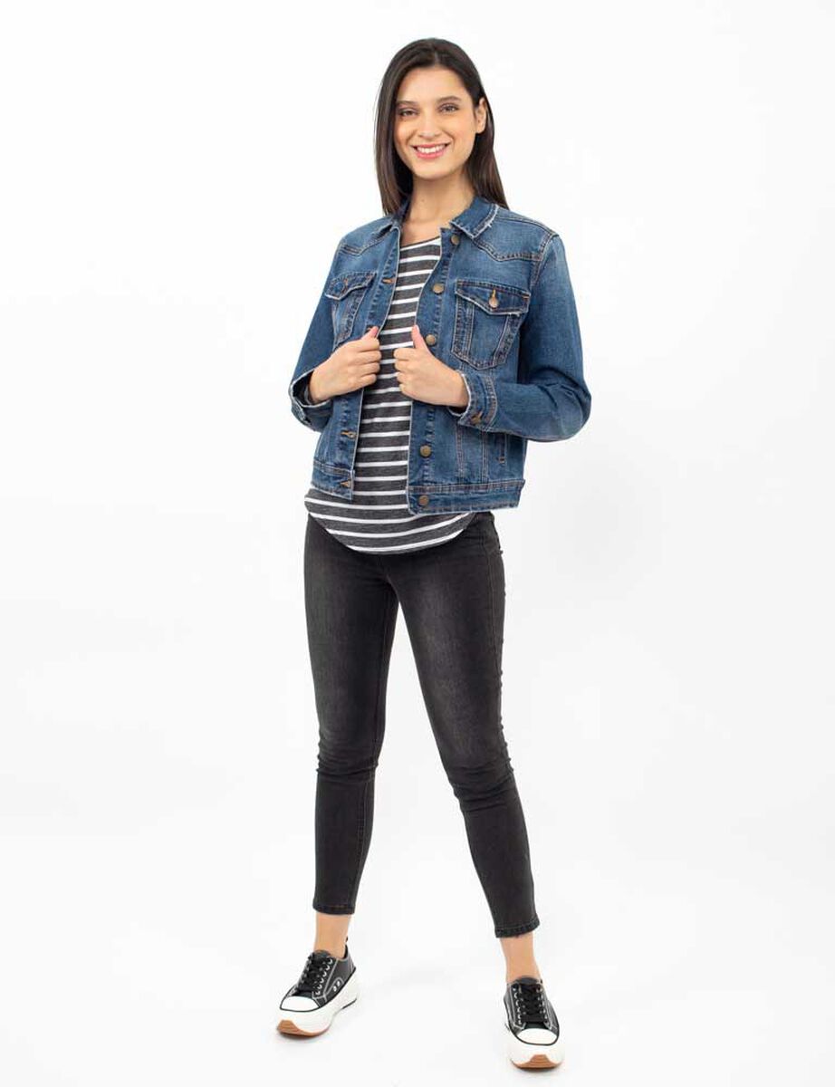 Chaqueta De Mezclilla Mujer Zibel