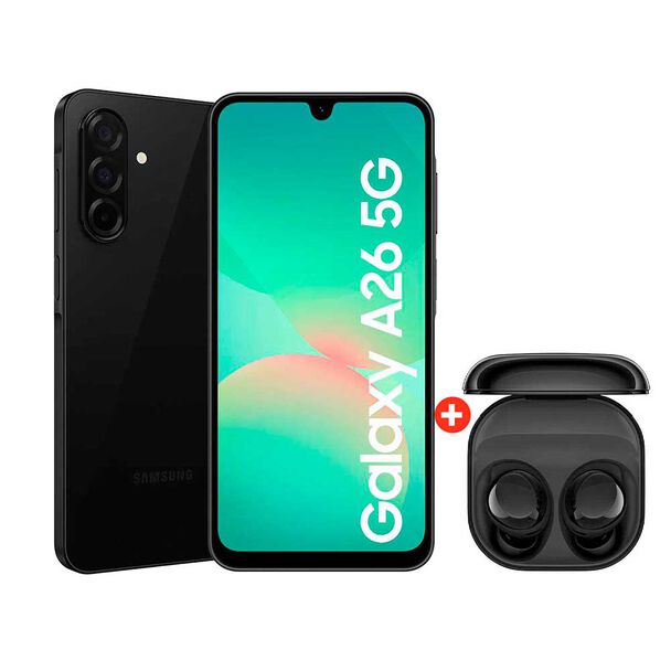 Celular Samsung Galaxy A26 5G 128GB 6,7"" Negro Liberado + Audífonos Bluetooth Samsung Galaxy Buds Core