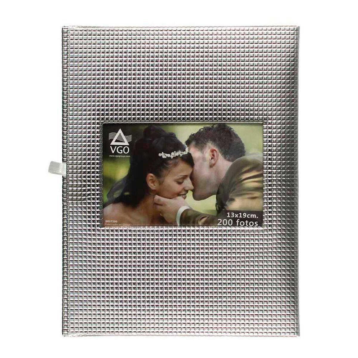 &Aacute;lbum para Fotos Cart&oacute;n Vgo Hojas Negras con Tapas Brillosas 100 FotosPlateado