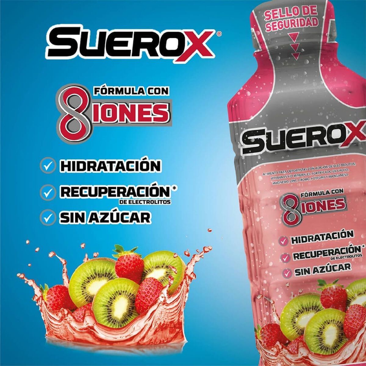 Pack Suerox 06 Bebidas Hidratantes Frutilla Kiwi 630 ml