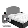 Combo Celta Cama Europea 2 Plazas Cádiz 190 x 150 cm + Respaldo + 2 Veladores Casanova 2 Plazas Gris
