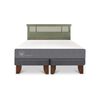 Cama Europea CIC Base Dividida King Smart + Respaldo Dublin Olivo