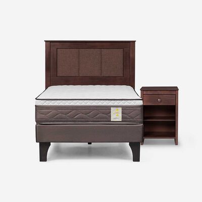 Imagen 1 del producto Cama Europea Rosen 1 Plaza New Style 4 Plus + Respaldo + Velador Rachel