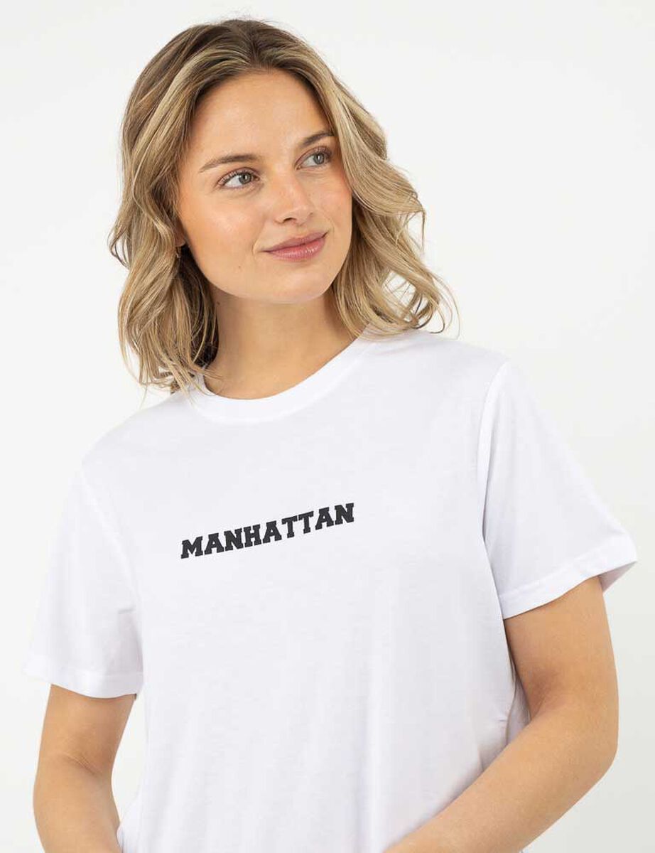 Polera Con Estampado Manga Corta Mujer Icono