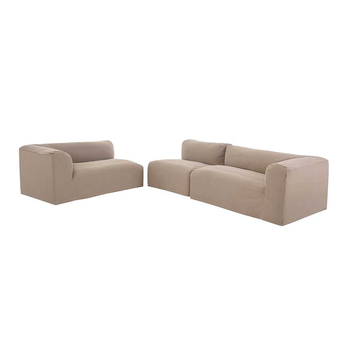 Seccional CIC Relax Sillón 1 Cuerpo + Dos Sofás 2 Cuerpos Natural