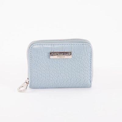 Billetera Piton Celeste Eco Cuero Mujer Portman Club