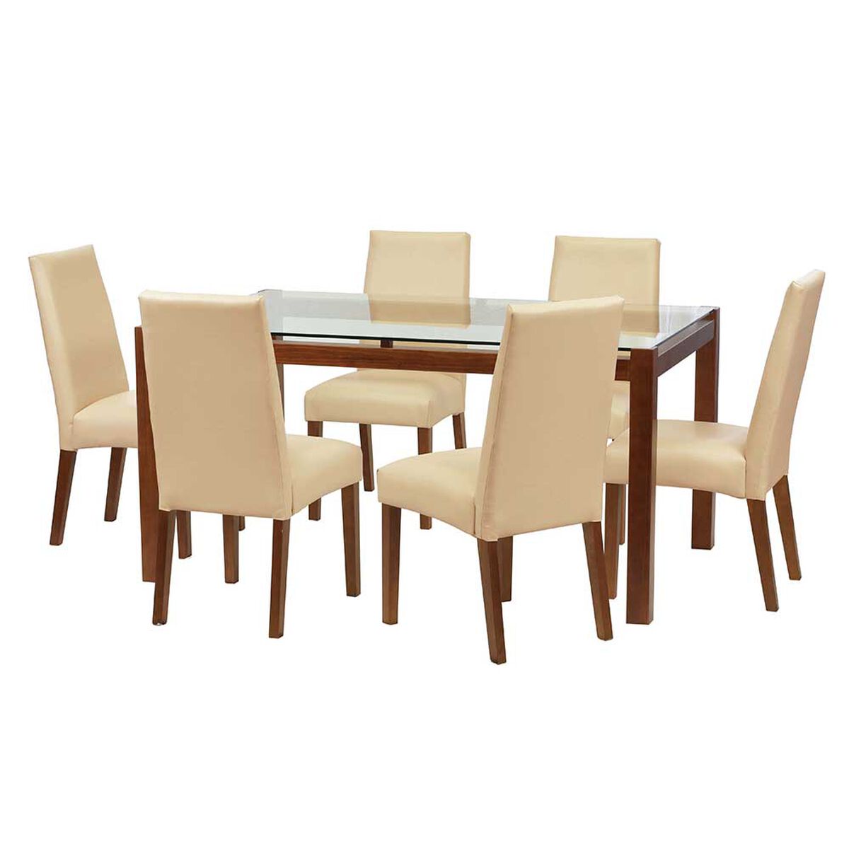 Juego de Comedor Latam Home Barcelona 6 Sillas Beige