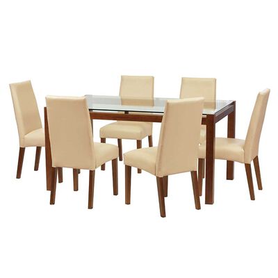 Juego de Comedor Latam Home Barcelona 6 Sillas Beige
