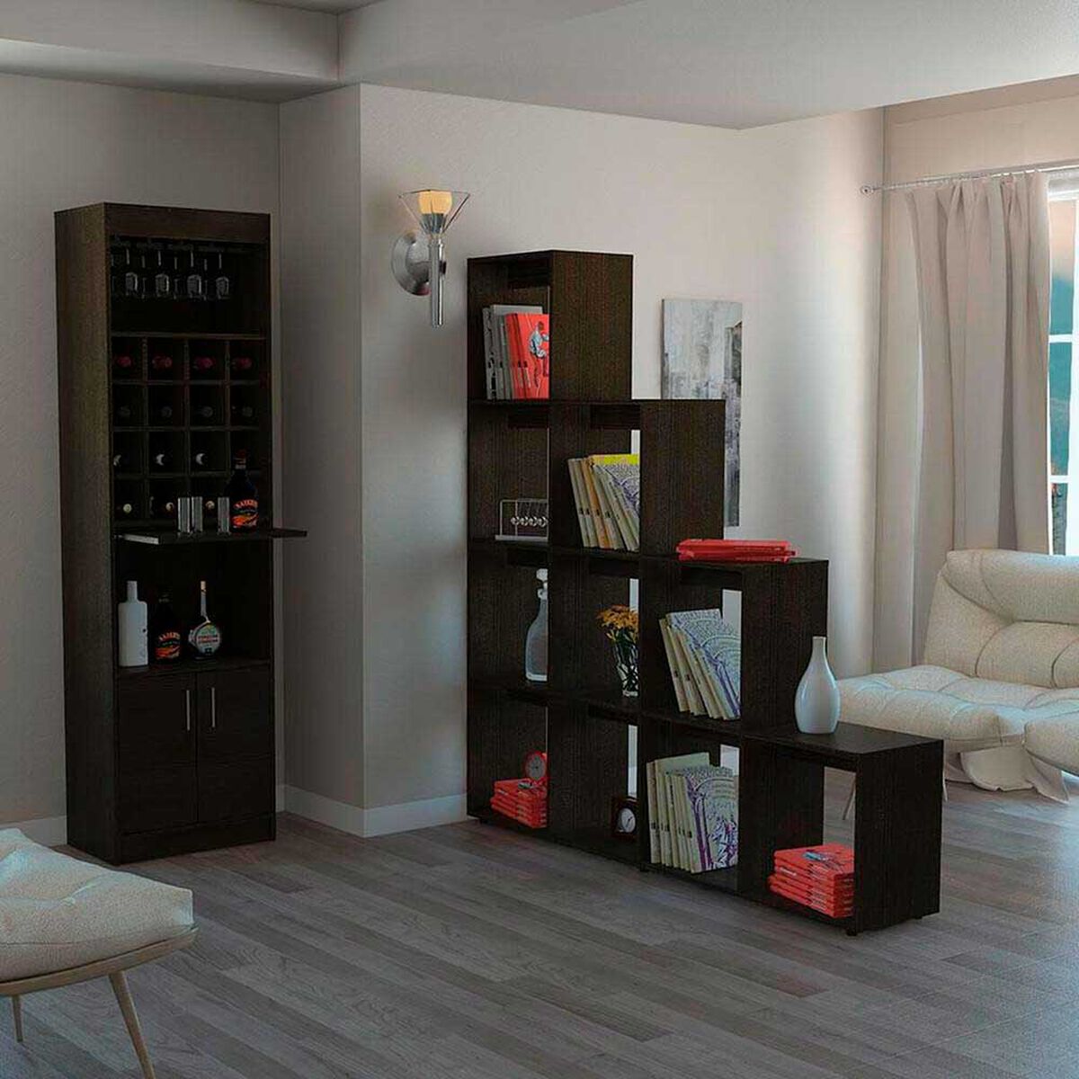 Mueble Bar + Biblioteca Escalera TuHome Beijing